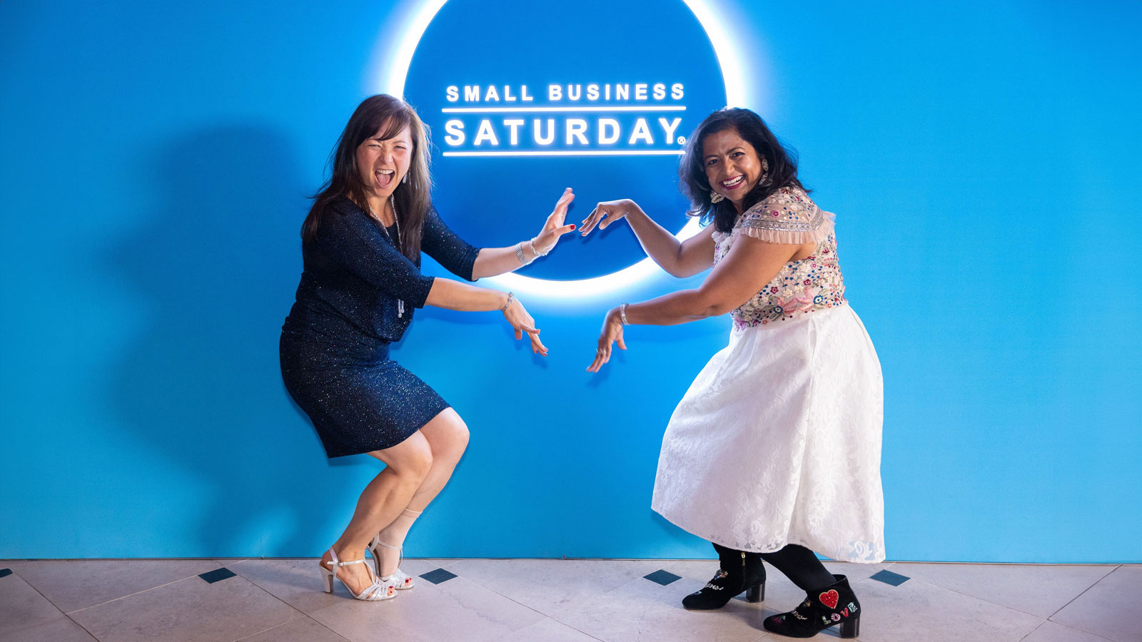 Small Business Saturday UK Logo with Kathy & Paulomi
